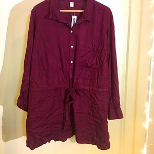 Old Navy Burgundy Button down Tunic